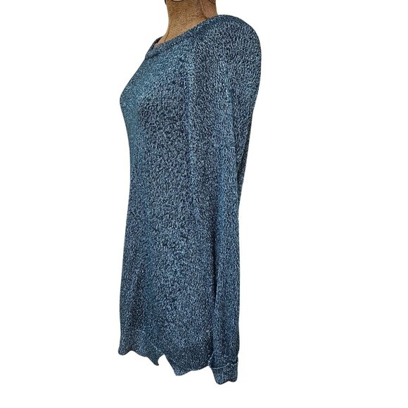 Cupio Sweater Womens Size L Teal Shimmer Pullover Knit Long Sleeve Top - Picture 6 of 11